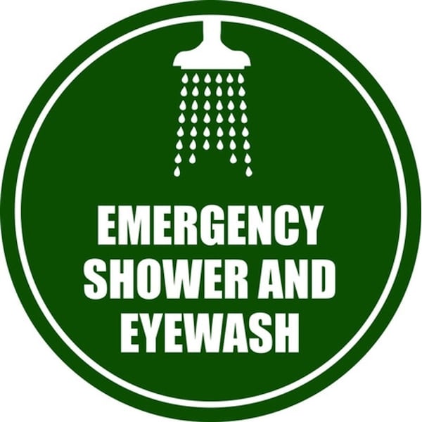 Emergency Shower and Eyewash Floor Sign 20in Diameter Non Slip Floor Sign